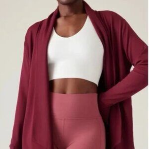 Athleta Pranayama Wrap Cardigan in Coffeeberry Red - Size XXS